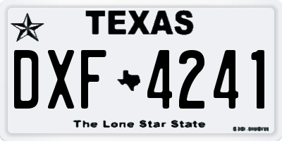 TX license plate DXF4241