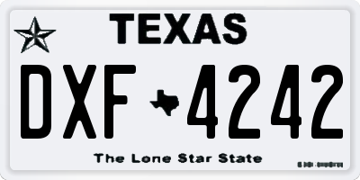 TX license plate DXF4242