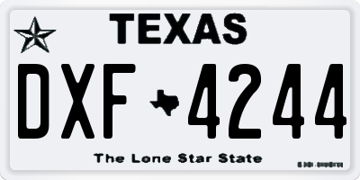 TX license plate DXF4244