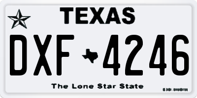 TX license plate DXF4246