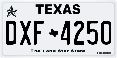 TX license plate DXF4250