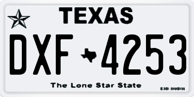 TX license plate DXF4253