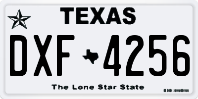TX license plate DXF4256