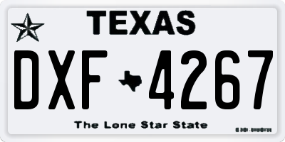 TX license plate DXF4267