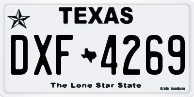 TX license plate DXF4269