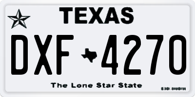 TX license plate DXF4270