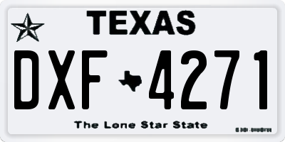 TX license plate DXF4271