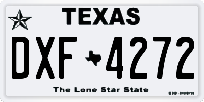 TX license plate DXF4272