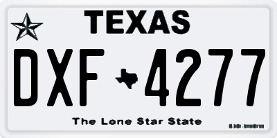 TX license plate DXF4277
