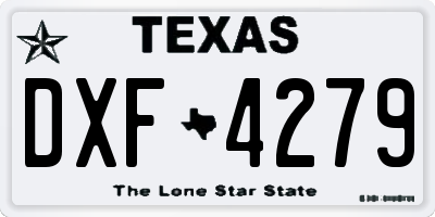 TX license plate DXF4279