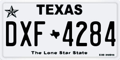 TX license plate DXF4284