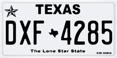TX license plate DXF4285