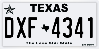 TX license plate DXF4341