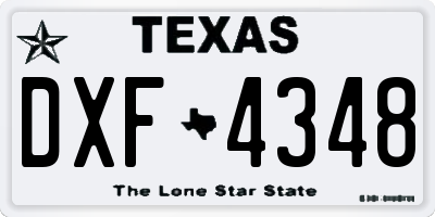 TX license plate DXF4348
