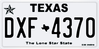 TX license plate DXF4370