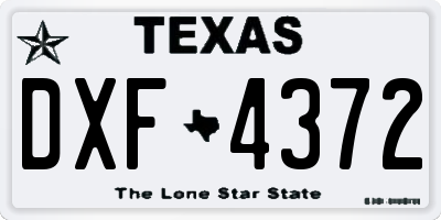 TX license plate DXF4372