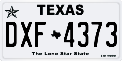 TX license plate DXF4373