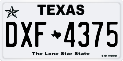 TX license plate DXF4375