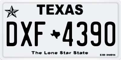 TX license plate DXF4390