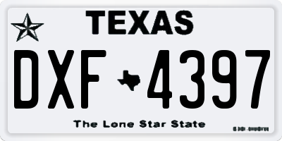 TX license plate DXF4397