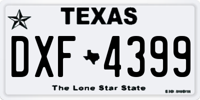 TX license plate DXF4399