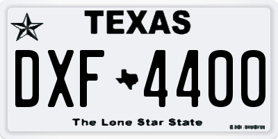 TX license plate DXF4400