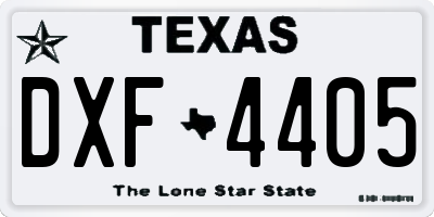 TX license plate DXF4405