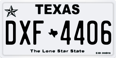 TX license plate DXF4406