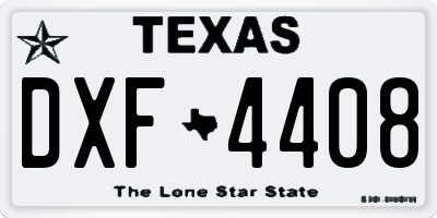 TX license plate DXF4408
