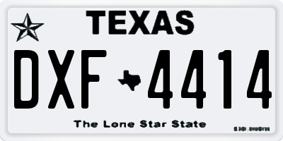TX license plate DXF4414