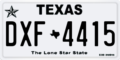 TX license plate DXF4415