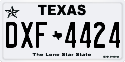 TX license plate DXF4424