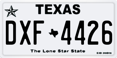 TX license plate DXF4426