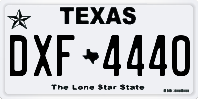 TX license plate DXF4440