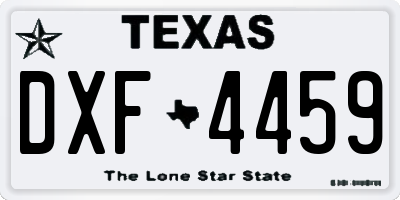 TX license plate DXF4459