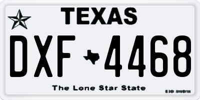 TX license plate DXF4468