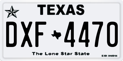 TX license plate DXF4470