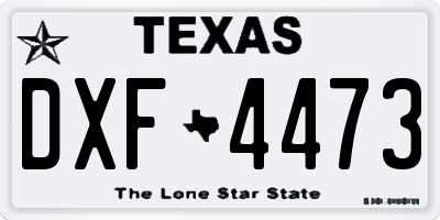 TX license plate DXF4473