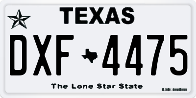 TX license plate DXF4475