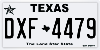 TX license plate DXF4479