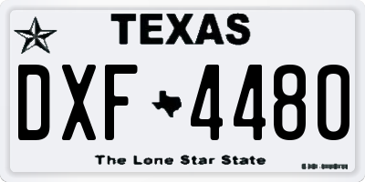TX license plate DXF4480
