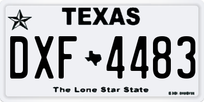 TX license plate DXF4483