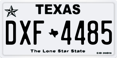TX license plate DXF4485