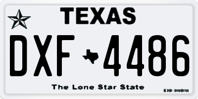 TX license plate DXF4486