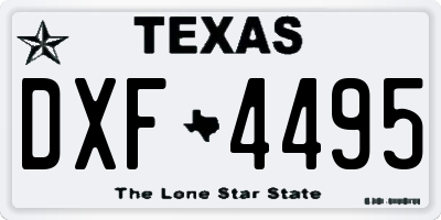 TX license plate DXF4495