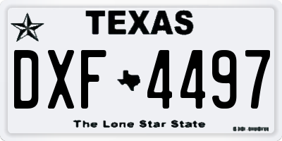 TX license plate DXF4497