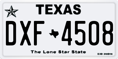 TX license plate DXF4508