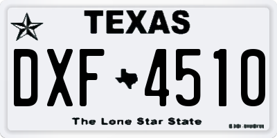 TX license plate DXF4510