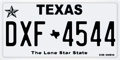 TX license plate DXF4544