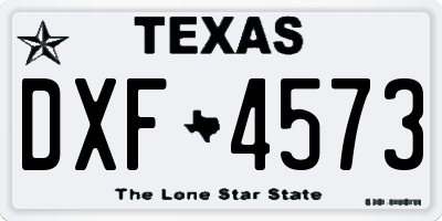 TX license plate DXF4573